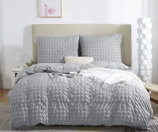 Szara Pościel Marszczona Z Mikrofibry 160x200 CREASY - Pościel - miniaturka - grafika 1