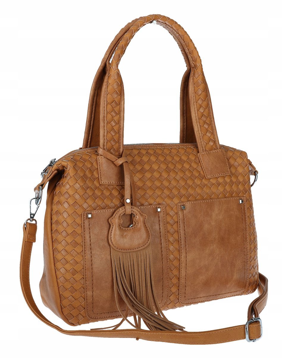 Torebka Damska Shopper Torba na Ramię do ręki Listonoszka MC865 Brązowa