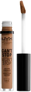 NYX PROFESSIONAL MAKEUP NYX Professional Makeup Can't Stop Won't Stop Contour Concealer  wodoodporny płynny korektor w płynie, kaszerowanie i rozświetlacz, 3,5 ml, Mahogany 16 - Korektory pod oczy - miniaturka - grafika 3