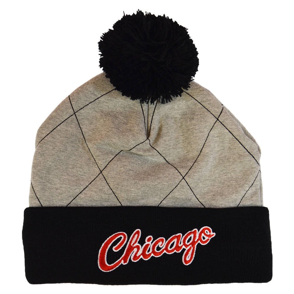 Czapka zimowa Mitchell & Ness NBA Quilted Pom Beanie HWC Chicago Bulls