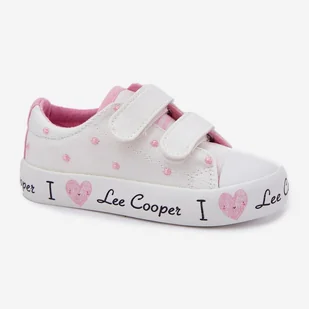 Trampki Dziewczęce Na Rzepy Lee Cooper LCW-25-02-3264K Białe - Buty dla dziewczynek - miniaturka - grafika 1