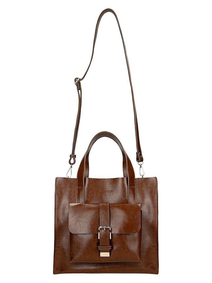 Wojas Skórzana torebka w kolorze jasnobrązowym - 30 x 27 x 11 cm