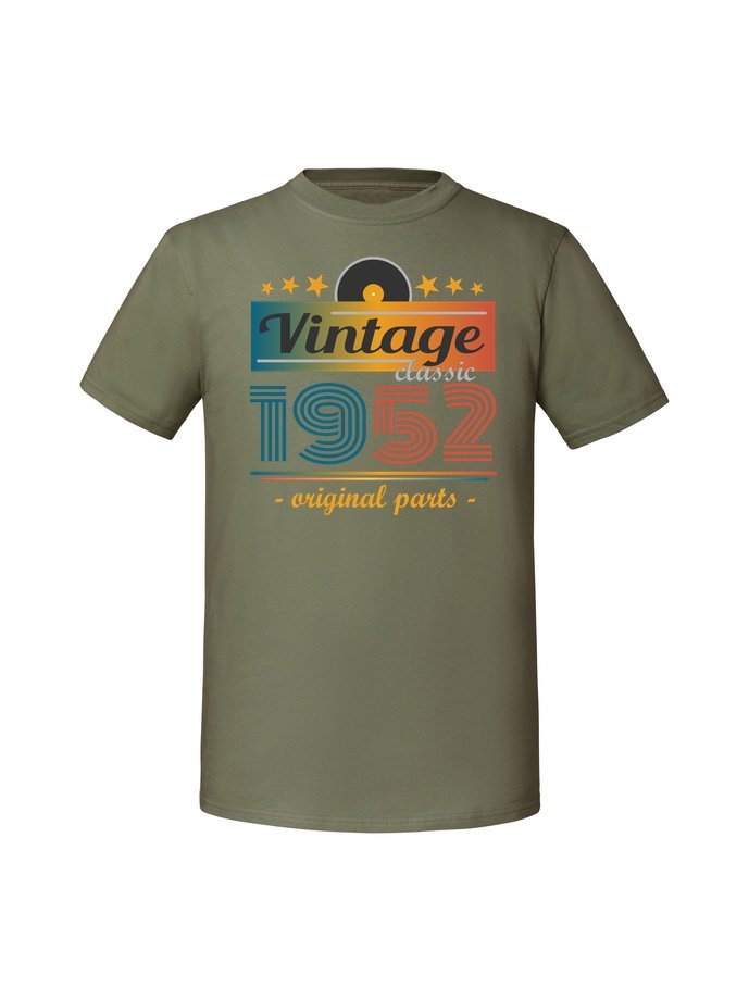 Męska koszulka z nadrukiem -1952 Vintage classic + rok 1952 v1 Olive M