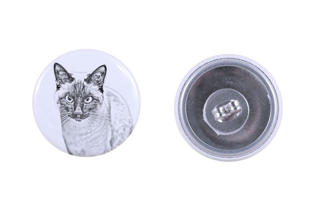 Syjamski - kolczyki z ukochanym kotem, własne foto, idealny gadżet dla miłośników kotów marki Art.-Dog