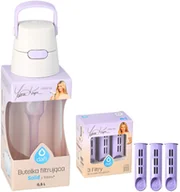 Butelki filtrujące - Butelka filtrująca Solid Lawendowa 0,5L + 4x filtr wkład węglowy do butelki - miniaturka - grafika 1