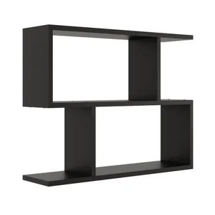 Geometryczna półka wisząca, regał, 70x18x55 cm, czarny, mat - Półki do salonu - miniaturka - grafika 1