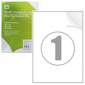 Akcesoria do pakowania - Etykiety samoprzylepne A4 200x289mm 100 arkuszy papier biały uniwersalny - miniaturka - grafika 1