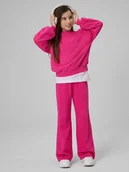 Spodnie i spodenki dla dziewczynek - 4F Spodnie dresowe z prostymi nogawkami dziewczęce - różowe 158 (12-13 lat) - miniaturka - grafika 1