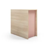 Meble do szkół i przedszkoli - Wielopoziomowy moduł sceniczny TOGETHER, 800x400x800 mm, jesion, ciemnoróżowy - miniaturka - grafika 1