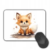 Podkładki pod mysz - PODKŁADKA POD MYSZ myszkę z lisem LIS serduszka DLA DZIECKA prezent - miniaturka - grafika 1