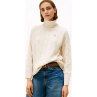 Swetry damskie - Tommy Hilfiger Wełniany golf Loose fit - miniaturka - grafika 1