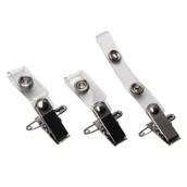 Spinacze i klipsy do papieru - Klipsy z paskiem do identyfikatora OPUS 100szt. O.CLIP with strap /3171/ - miniaturka - grafika 1