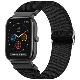 Pasek elastyczny Uniwersalny nylonowy Alogy Nylon opaska do zegarka Smartwatcha 20mm czarny - Akcesoria do smartwatchy - miniaturka - grafika 10