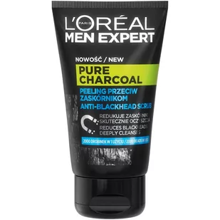 Loreal Paris Paris Men Expert Pure Charcoal peeling do twarzy przeciw zaskórnikom 100ml - Pozostałe kosmetyki do pielęgnacji twarzy - miniaturka - grafika 1