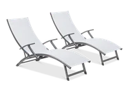 2x Leżak ogrodowy aluminiowy RELAX Grey