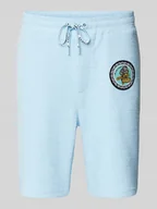 Spodnie sportowe męskie - Szorty o kroju regular fit z naszywką z logo - miniaturka - grafika 1