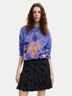 Swetry damskie - Desigual Sweter Pensee Lacroix 24WWJF52 Fioletowy Regular Fit - miniaturka - grafika 1