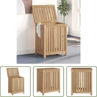 Kosze na bieliznę - Kosz na pranie The Living Store 50x35x60 cm lite drewno tekowe - miniaturka - grafika 1