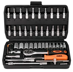 Zestaw kluczy nasadowych 1/4" 46 elementów TORX HEX PZ PH w walizce - Śrubokręty - miniaturka - grafika 2