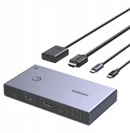 Przełączniki KVM - Przełącznik Switch KVM UGREEN CM731 2w1 USB-C + HDMI UGR5726 - miniaturka - grafika 1