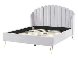 Łóżko welurowe 140 x 200 cm szare AMBILLOU - Łóżka - miniaturka - grafika 5