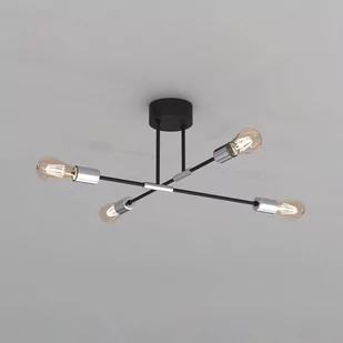 Luminex Flame 3909 lampa wisząca zwis 4x60W E27 czarna/chromowana - Lampy sufitowe - miniaturka - grafika 2