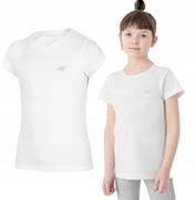 Koszulki dla dziewczynek - KOSZULKA DZIEWCZĘCA 4F T-SHIRT BAWEŁNA WF 122 - miniaturka - grafika 1