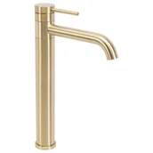 Baterie umywalkowe - Rea Bateria Umywalkowa REA LUNGIS Złota Szczotkowana Super High - miniaturka - grafika 1