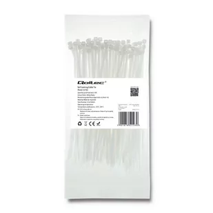 Qoltec Organizer Opaska zaciskowa | 2.5 150 | 100szt | nylon UV | Biała 52193 - Tuning komputera - akcesoria - miniaturka - grafika 4