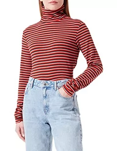 Sisley Damski sweter L/S 3FKUL200J T-shirt, czerwony i biały w paski 902, M - Swetry damskie - miniaturka - grafika 1