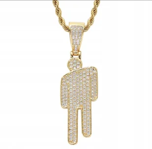 Naszyjnik wisiorek chain Billie Eilish bad guy złoty prezent streetwear - Wisiorki - miniaturka - grafika 1