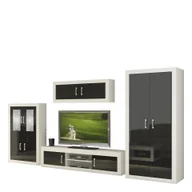 Inne meble do salonu - Meblościanka 9 Verin MebloCross Biały Mat / Czarny Połysk - miniaturka - grafika 1