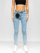 Spodnie damskie - Błękitne spodnie jeansowe damskie Denley LA692 - miniaturka - grafika 1