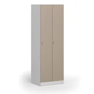 Szafki biurowe - Szafka ubraniowa metalowa, 2-drzwiowa, 1850 x 600 x 500 mm, zamek obrotowy, drzwi beżowe - miniaturka - grafika 1