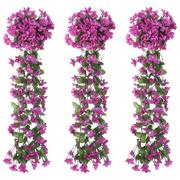 Dekoracje domu - vidaXL Sztuczne girlandy kwiatowe, 3 szt., jasny fiolet, 85 cm - miniaturka - grafika 1
