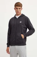 Bluzy męskie - New Balance bluza męska kolor czarny z kapturem gładka MJ41501BK - miniaturka - grafika 1