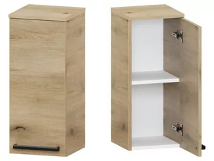 Słupek Łazienkowy ATHD 30 cm DW Prawy - Dąb Evoke Coast Mat - Uchwyty Czarne Matowe - Szafki łazienkowe - miniaturka - grafika 1