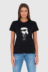 KARL LAGERFELD Czarny t-shirt Karl - Karl Lagerfeld - Koszulki i topy damskie - miniaturka - grafika 1