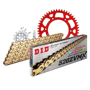 Zestaw łańcuchów DID Alu 520ZVM-X / 116 nieskończenie czerwony do Honda CRF R RX 450 ccm rok prod. 2017-2020 - Części motocyklowe - miniaturka - grafika 1