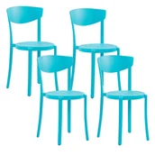 Krzesła - Shumee Shumee Zestaw 4 krzeseł do jadalni niebieskie VIESTE 269154 - miniaturka - grafika 1