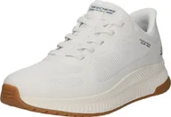 Trampki męskie - Skechers Bobs Squad 118423-WHT Męskie trampki, wsuwane, tekstylne, Białe Bez użycia rąk, - Technologia Skechers Marki Skechers Wsuwane, Białe - miniaturka - grafika 1