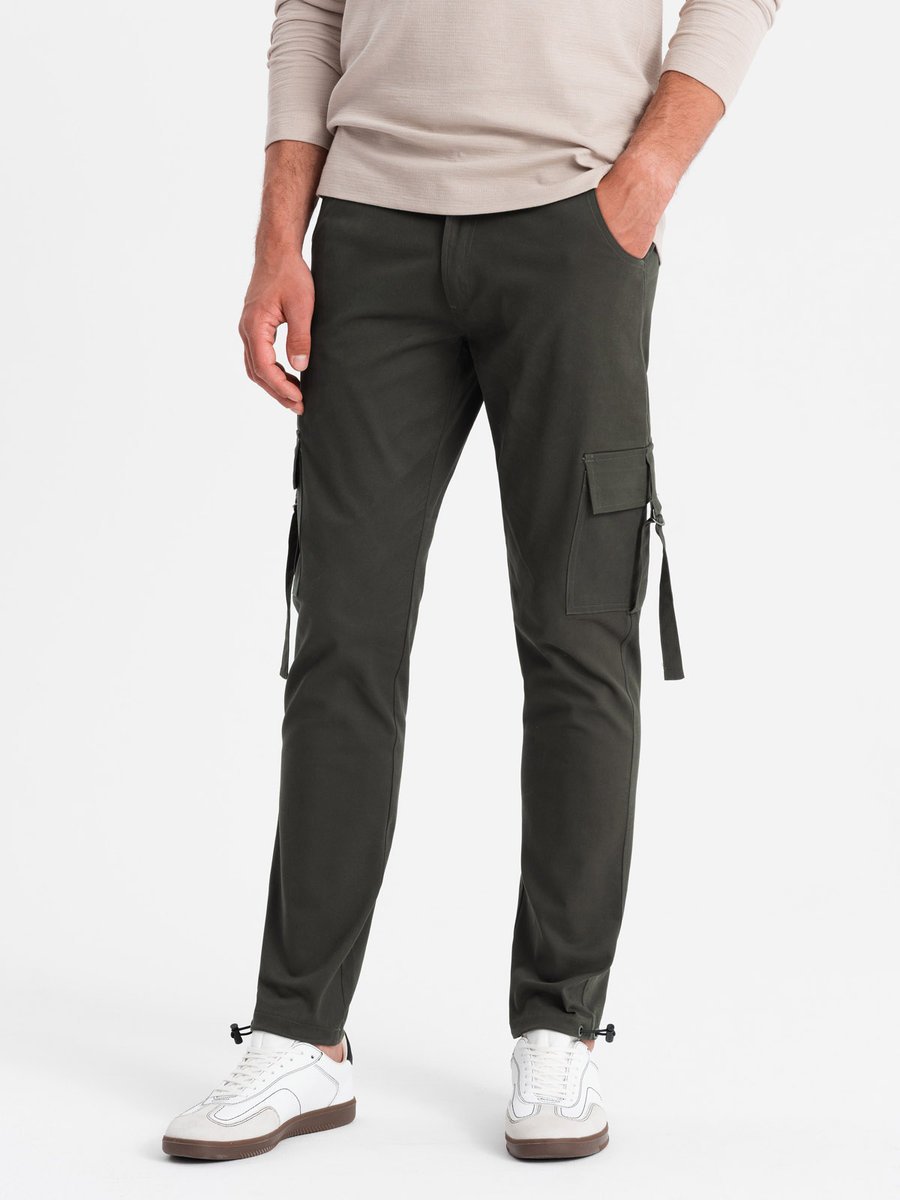 Męskie spodnie cargo STRAIGHT LEG grafitowe V3 OM-PACG-0197 M