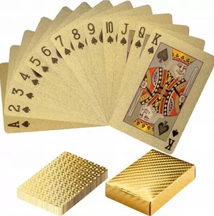 2x Złote Karty Do Gry W Pokera Zestaw Do Gry Talia - Zestawy do pokera - miniaturka - grafika 1