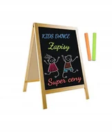 Tablice i flipcharty - Potykacz dwustronny stojak reklamowy kredowy drewniany tablica 75x44 - miniaturka - grafika 1