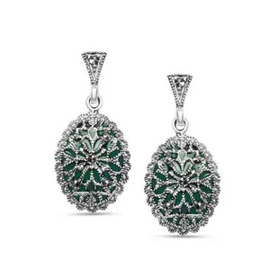 Srebrne kolczyki KDK5311 - Markazyty - Kolczyki - miniaturka - grafika 1