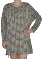 Bluzki damskie - Sukienka tunika włoska beżowa z zamkami - miniaturka - grafika 1