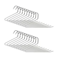 Skarpetki dla dzieci - Relaxdays Wieszak na spodnie, zestaw 20 sztuk, kształt S, antypoślizgowe wieszaki na ubrania, do zawieszenia spodni, oszczędność miejsca, metal, srebrny/biały - miniaturka - grafika 1