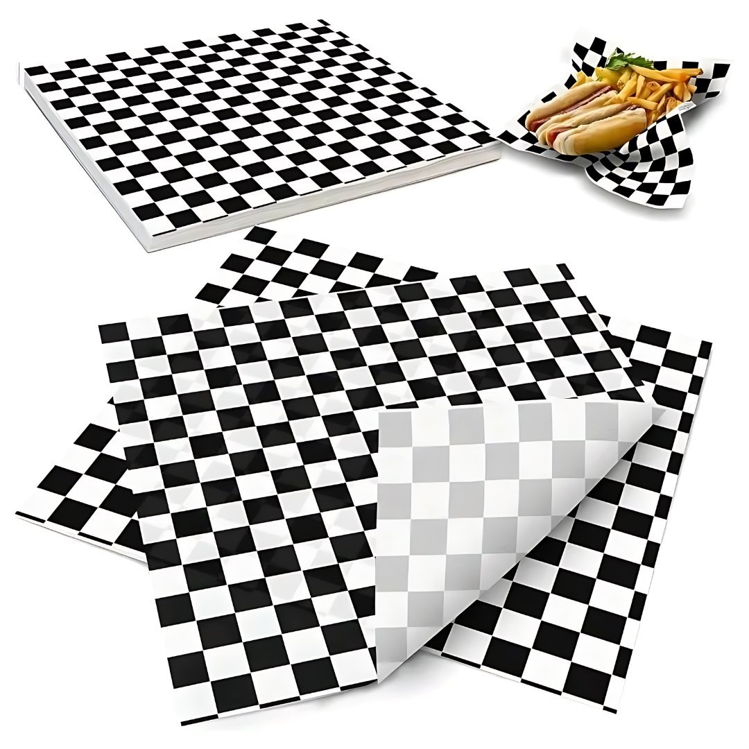 Papier do żywności szachownica powlekany PE 30x40 1000 sztuk