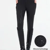 Bryczesy - TEMU Wysokoodchylanie, Elastyczne Jodły Jeździeckie z Silikonem - Szybkoschnące i Oddychające Spodnie do Jazdy Konnej z Antypoślizgowym Uchwytami, - miniaturka - grafika 1