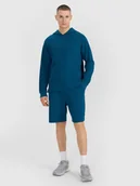 Spodenki męskie - 4F Spodenki dresowe z dzianiny waflowej męskie - turkusowe L - miniaturka - grafika 1